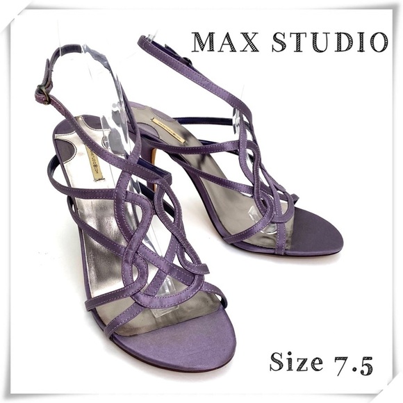 MAX Studio Satin Woven Strap Sandal in Lavender Purple - Picture 1 of 10
